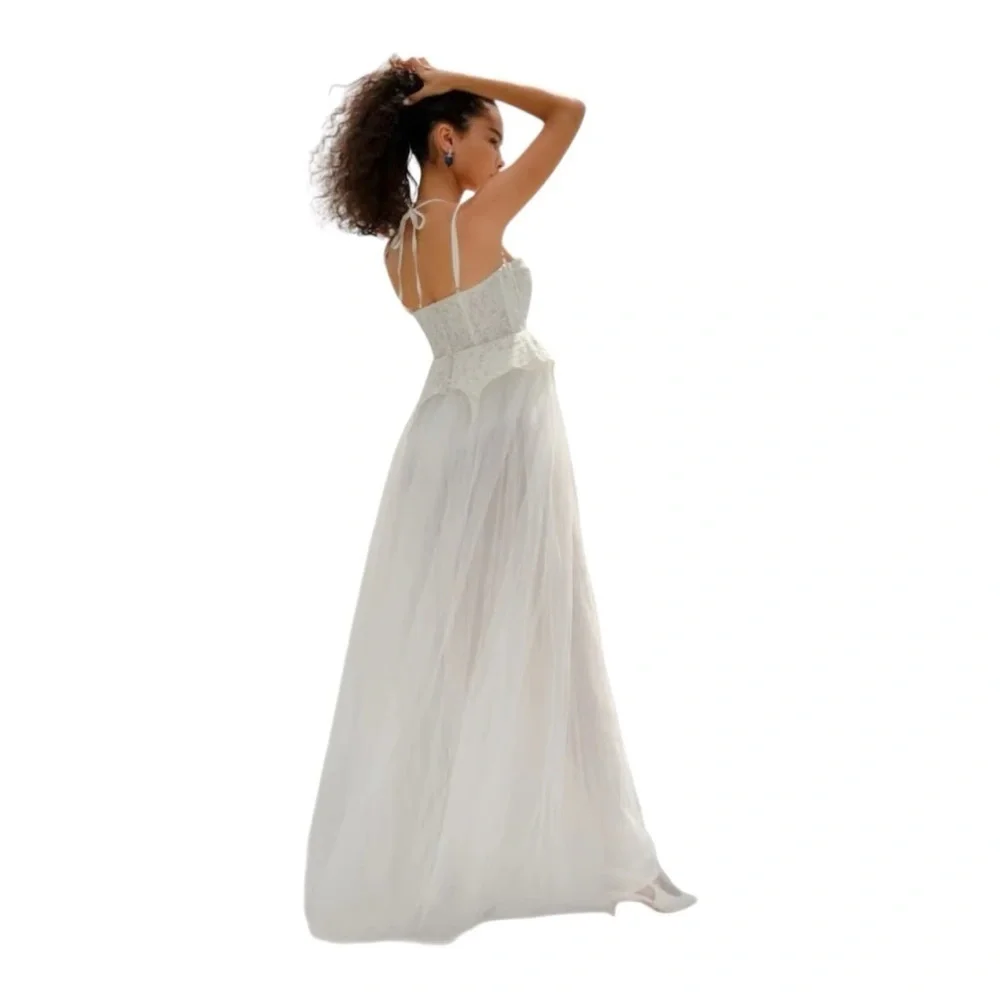 For Love & Lemons White Lily Bodysuit Bridal Gown Womens M - Picture 9 of 9